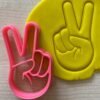 Peace Sign Hand Pose Cookie Cutter